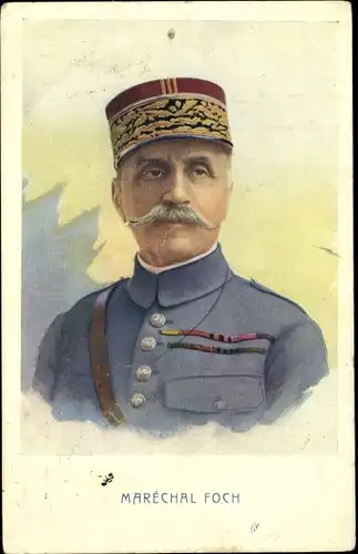 Künstler Ak Melcy, Maréchal Foch, Portrait