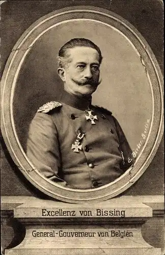 Passepartout Ak Exzellenz von Bissing, Genervalgouverneur von Belgien, Portrait