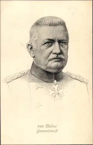 Ak Generaloberst Karl von Bülow, Portrait, Feldgrau, Merité Orden