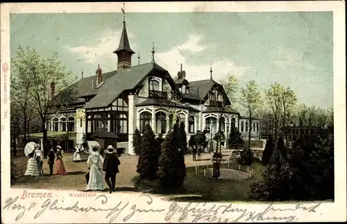 Litho Hansestadt Bremen, Weserlust, Besucher