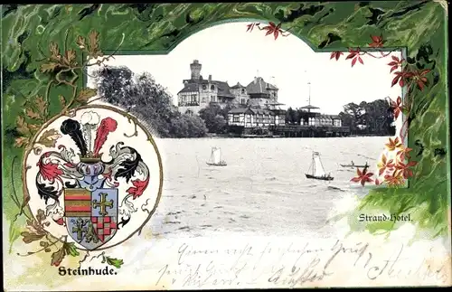 Passepartout Wappen Ak Steinhude Wunstorf in Niedersachsen, Strandhotel