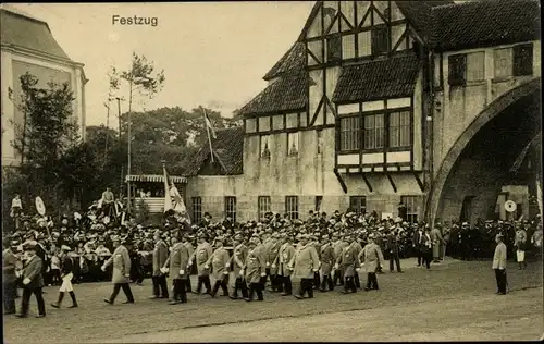 Ak Hamburg, 16. Dt. Bundesschießen 1909, Festzug, Tor