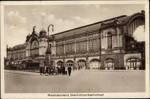 Ak Hamburg Mitte St. Pauli, Der Dammtorbahnhof, Restaurant