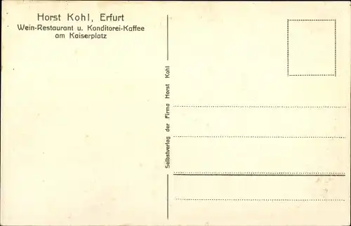 Ak Erfurt in Thüringen, Weinrestaurant am Kaiserplatz