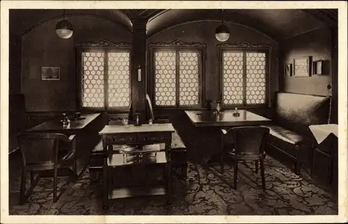 Ak Erfurt in Thüringen, Wein-Restaurant am Kaiserplatz, Trinkzimmer