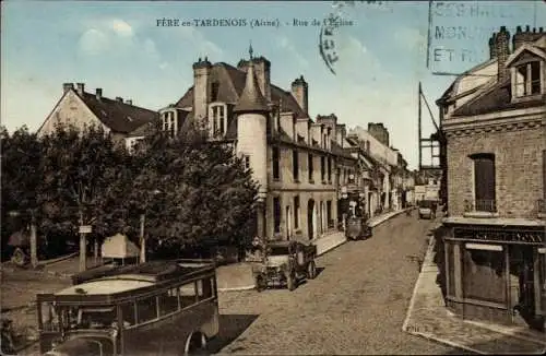 Ak Fère en Tardenois Aisne, Rue de l'Eglise