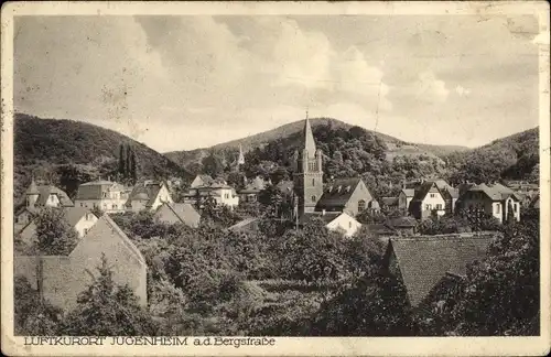 Ak Jugenheim an der Bergstrasse Hessen, Teilansicht