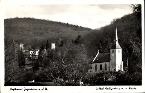 Ak Jugenheim an der Bergstraße, Schloss Heiligenberg, Ev. Kirche