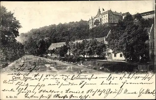 Ak Gera Thüringen, Elsterpartie, Schloss Osterstein