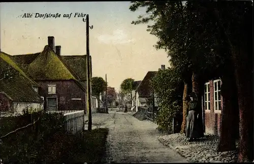 Ak Wyk auf Föhr Nordfriesland, Alte Dorfstraße