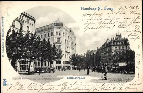 Ak Hamburg Mitte Sankt Georg, Steinthorplatz