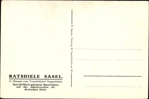 Ak Hamburg Wandsbek Sasel, Ratsdiele