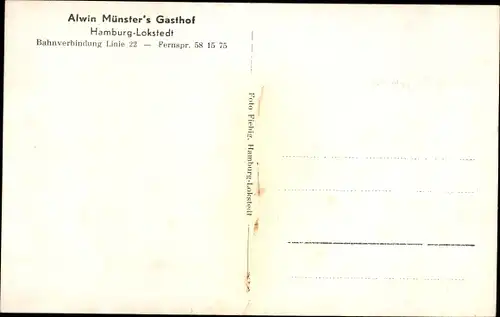 Ak Hamburg Eimsbüttel Lokstedt, Gasthof Alwin Münster