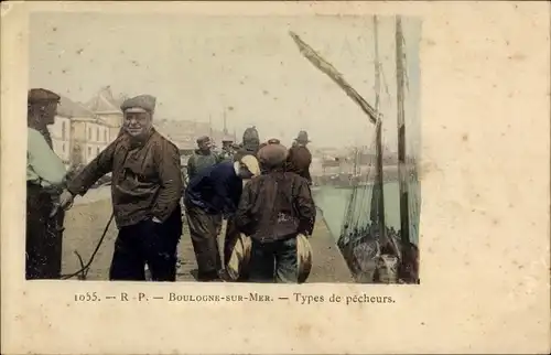 Ak Boulogne sur Mer Pas de Calais, Types de pecheurs