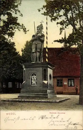 Ak Wedel im Kreis Pinneberg, Ansicht vom Roland Denkmal