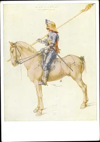 Künstler Ak Dürer, Albrecht, Gewappneter Reiter, Ritter