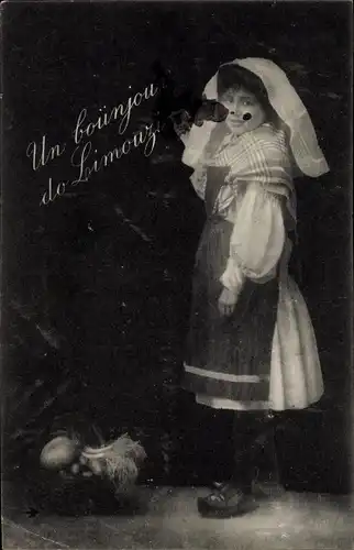 Ak Haute Vienne Frankreich, Limousin, Mädchen in Tracht