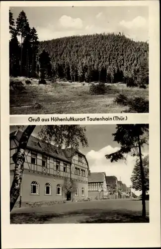 Ak Tautenhain Bad Klosterlausnitz in Thüringen, Gasthof, Straßenpartie, Wald