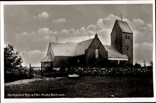 Ak Nordseebad Wyk auf Föhr Nordfriesland, Ansicht der Kirche Boldixum