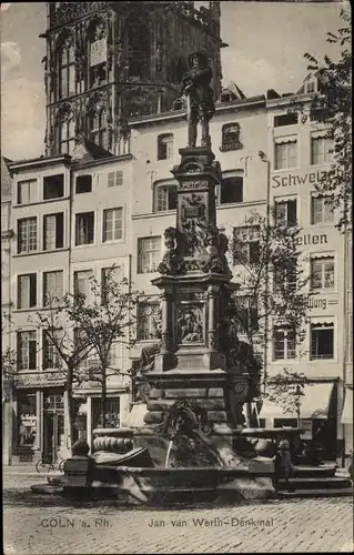 Ak Köln am Rhein, Jan van Werth Denkmal