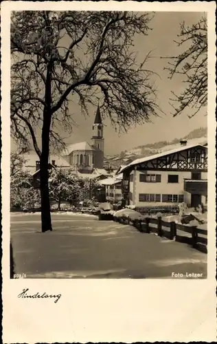 Ak Bad Hindelang im Oberallgäu, Blick zur Kirche im Winter