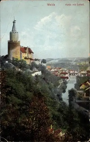 Ak Weida in Thüringen, Schloss Osterburg mit Umgebung