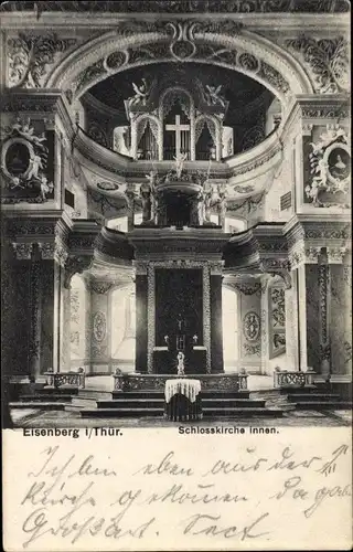 Ak Eisenberg in Thüringen, Inneres der Schlosskirche