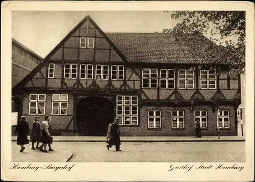 Ak Hamburg Bergedorf, Gasthof Stadt Hamburg, Fachwerkhaus