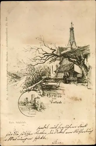 Künstler Ak Schleich, Rob., Pullach im Isartal, Burg Schwaneck