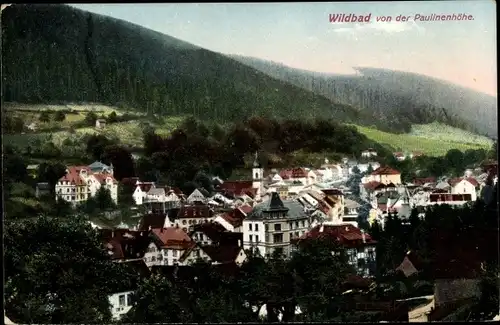 Ak Bad Wildbad im Schwarzwald, Panorama, Blick v. Paulinenhöhe