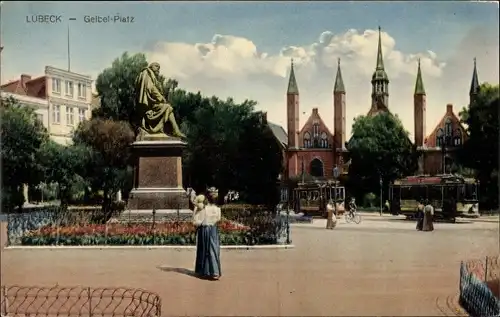 Ak Hansestadt Lübeck, Geibelplatz