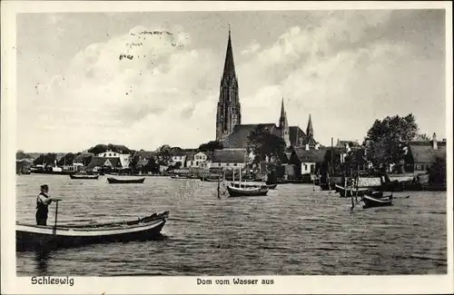 Ak Schleswig an der Schlei, Dom, Wasser