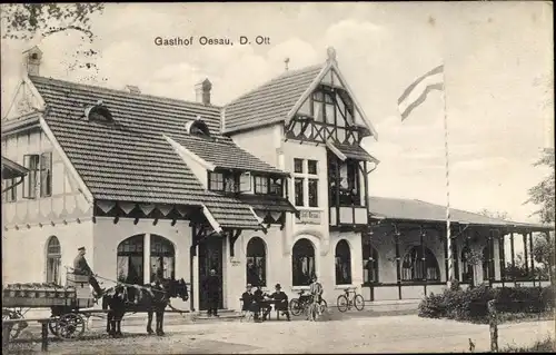 Ak Ösau Oesau Schlotfeld in Holstein, Gasthof Oesau