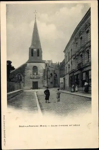Ak Doué la Fontaine Maine et Loire, Eglise Saint Pierre