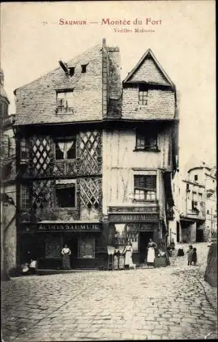 Ak Saumur Maine et Loire, Montee du Fort, Vieilles Maisons