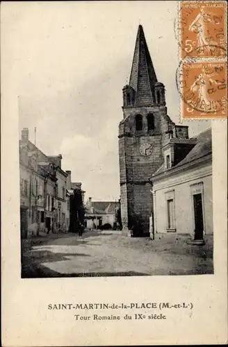 Ak Saint Martin de la Place Maine et Loire, Tour Romaine du IX siecle