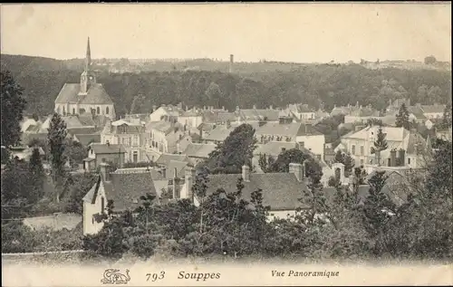 Ak Souppes Seine et Marne, Vue panoramique