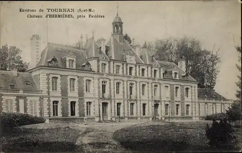 Ak Favières Seine et Marne, Chateau d'Hermieres