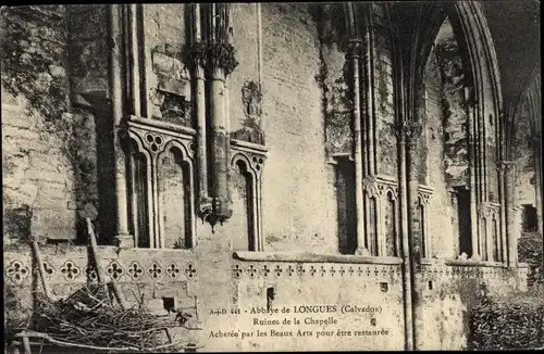Ak Longues Calvados, L'Abbaye, Ruines de la Chapelle