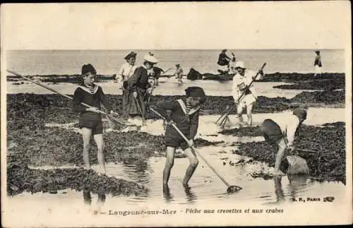 Ak Langrune sur Mer Calvados, Peche aux crevettes et aux crabes