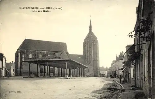 Ak Chateauneuf sur Loire Loiret, Halle aux Grains