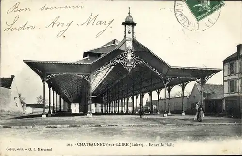 Ak Châteauneuf sur Loire Loiret, Nouvelle Halle