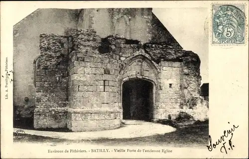 Ak Batilly Loiret, Vieille Porte de l'ancienne Eglise