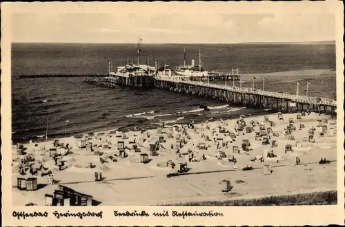 Ak Ostseebad Heringsdorf Usedom, Seebrücke und Restaurant