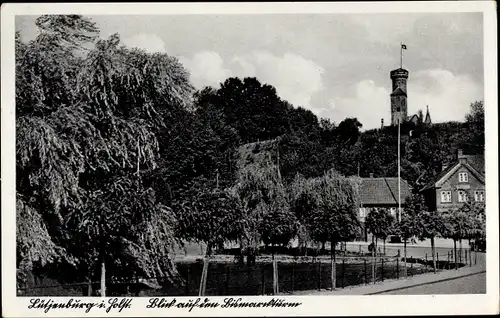 Ak Lütjenburg in Holstein, Blick zum Bismarckturm
