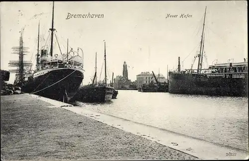 Ak Bremerhaven, Neuer Hafen