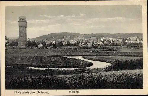 Ak Malente in Ostholstein, Blick auf den Ort mit Wasserturm