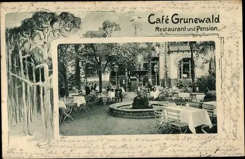 Passepartout Ak Berlin Wilmersdorf Grunewald, Cafe Grunewald