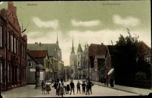 Ak Itzehoe in Holstein, Große Paaschburg, Litfaßsäule