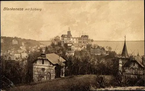 Ak Hamburg Altona Blankenese, Blick auf den Ort mit Süllberg